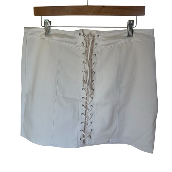 Victoria's Secret Dresses & Skirts - Victoria’s Secret White Corset Lace-Up Mini Skirt Sexy Clubwear XL